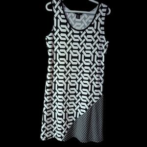 Chico's Black and White Geometric Dress